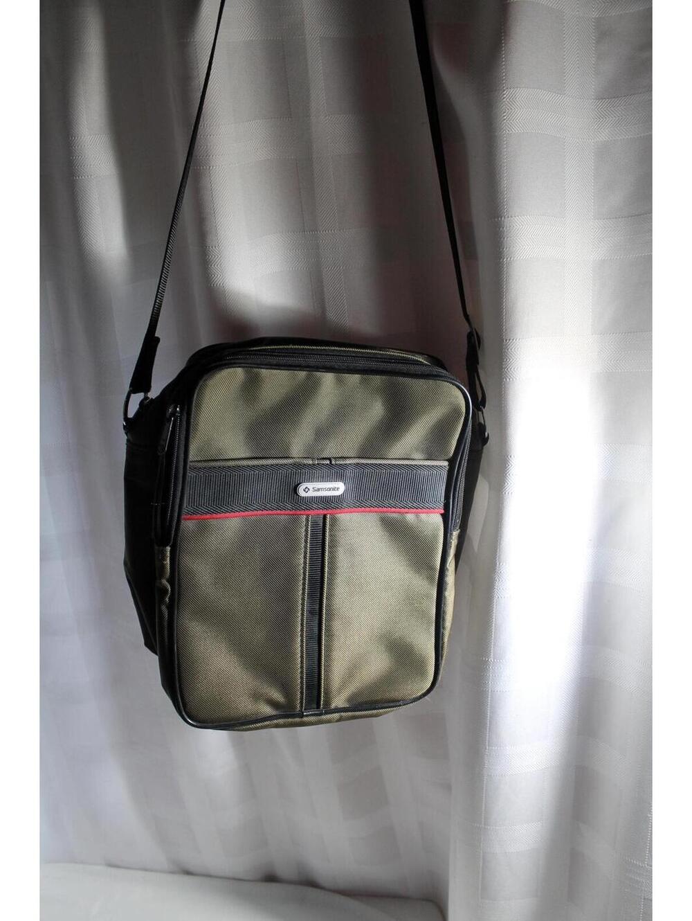 Vintage Samsonite Olive Green Nylon Travel Carry On Bag, Shoulder / Crossbody